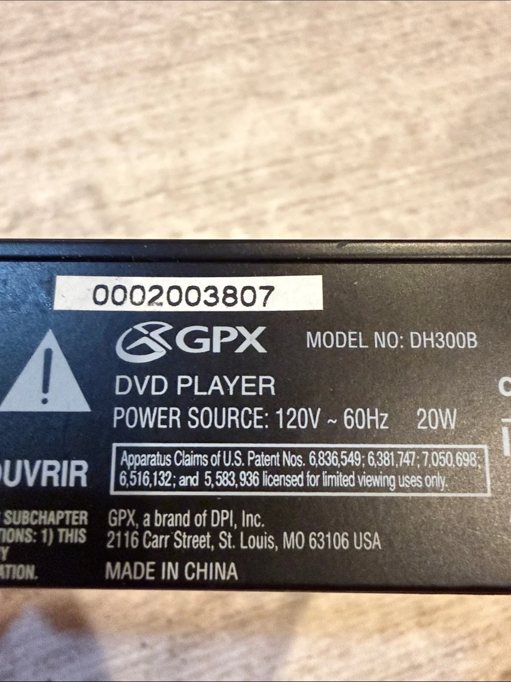 GPX Black DVD Player - Compact Electronics Video Device